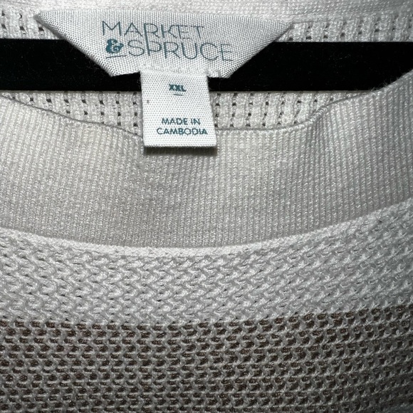 Market & Spruce Striped Lightweight Sweater - Size XXL - Picture 3 of 3